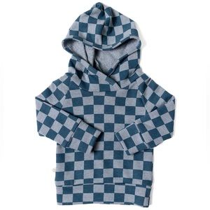 CHILDHOODS CLOTHING TRADEMARK RAGLAN HOODIE - BLUE CHECKERBOARD